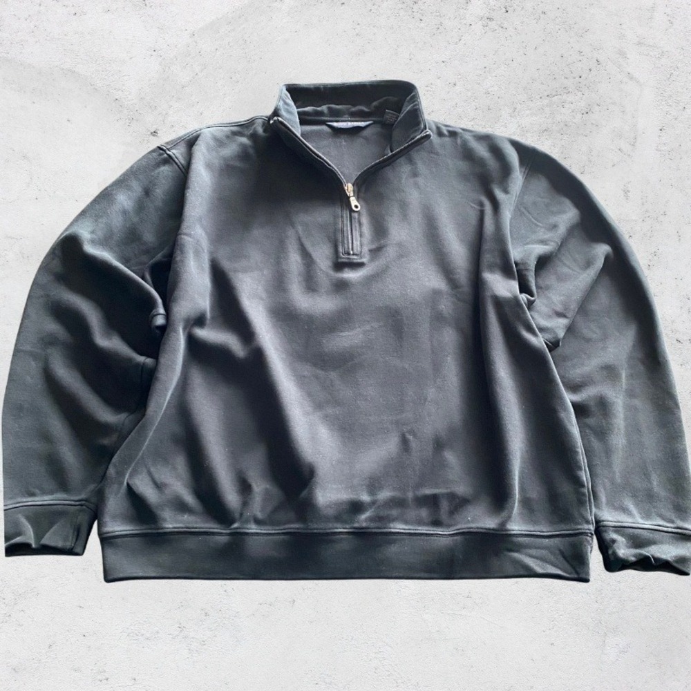 Scott Barber Large Quarter Zip Pullover Sweatshirt Golf Sweater Cotton Black